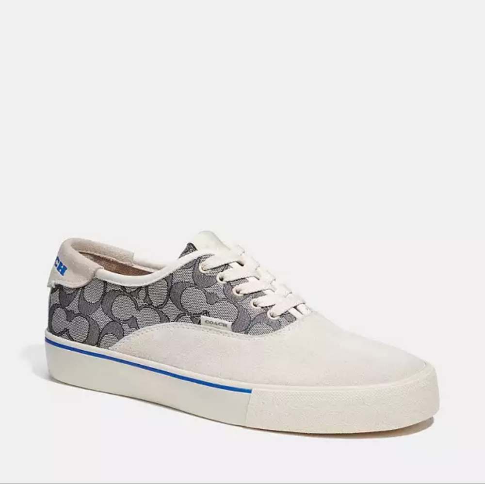 Coach Skate Lace Up Sneaker In Signature Jacquard suede - Picture 1 of 7